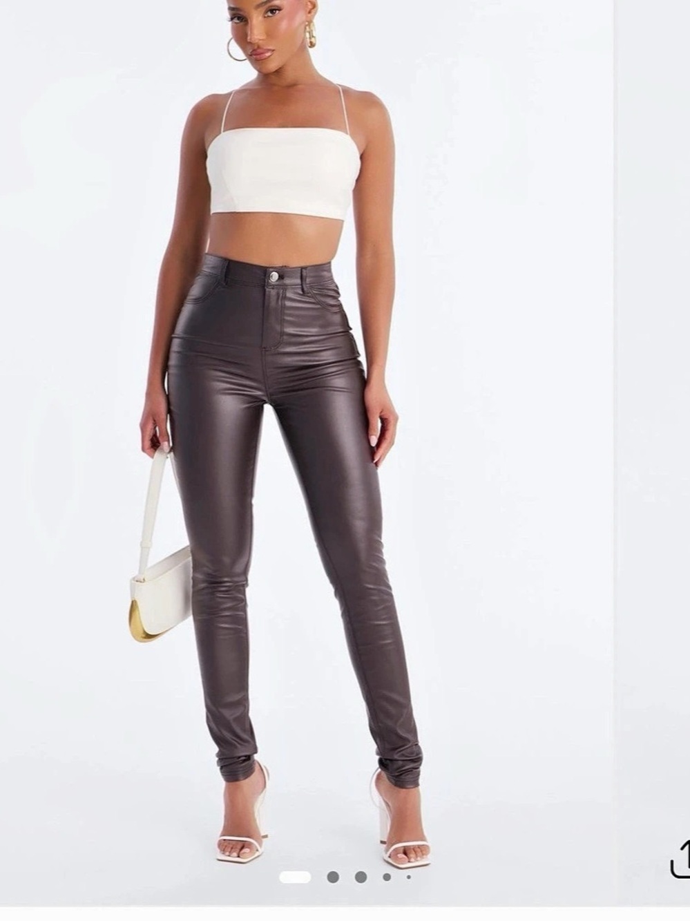 Fashion Nova High Rise Pants in Brown